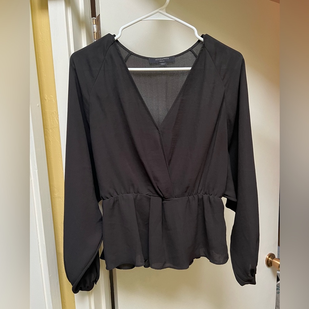 All saints small black blouse pre loved